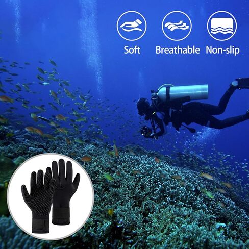قفازات الغوص، 3 مم من النيوبرين بخمسة أصابع قفازات للرجال والنساء للغطس والتزلج على الماء والسباحة وركوب الأمواج وصيد الأسماك in Kuwait