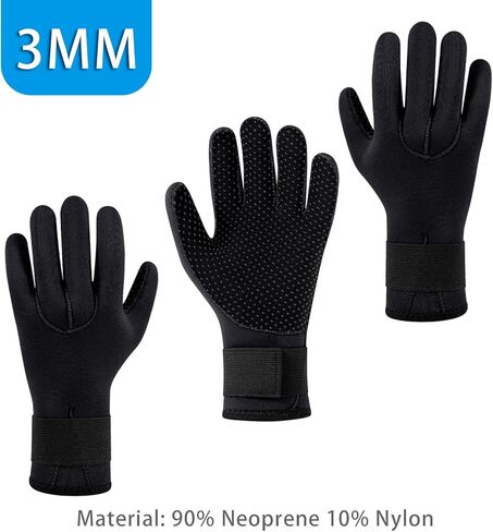 قفازات الغوص، 3 مم من النيوبرين بخمسة أصابع قفازات للرجال والنساء للغطس والتزلج على الماء والسباحة وركوب الأمواج وصيد الأسماك in Kuwait