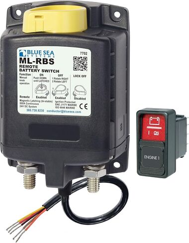 بلو سي سيستمز 7702 ML-RBS 24V DC 500A مفتاح بطارية عن بعد مع تحكم يدوي، بيج in Saudi Arabia
