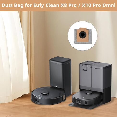 10 عبوات من أكياس الغبار لمحطة Eufy Clean X8 Pro / X10 Pro Omni Robot ذاتية التفريغ، جزء ملحقات حقيبة بديلة ذات سعة كبيرة للاستعمال مرة واحدة in Saudi Arabia