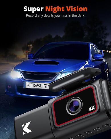 Kingslim D6 4K Dash Cam Front and Inside, New Version Cabin Dual Dash Uber Car Camera with WiFi & GPS, 3 Channel Dashcam Upgradeable, Type C Charging, 256GB Supported, Night Vision, Parking Monitor in Saudi Arabia