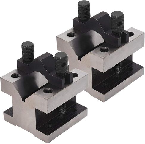 Findmall V Block مع مجموعة المشبك الفولاذ الصلب 90 درجة زاوية الدقة V Block Set 1-5 / 8 x 1-1 / 4 x 1-1 / 4 أداة ميكانيكية متعددة الاستخدام مع علبة خشبية in Kuwait