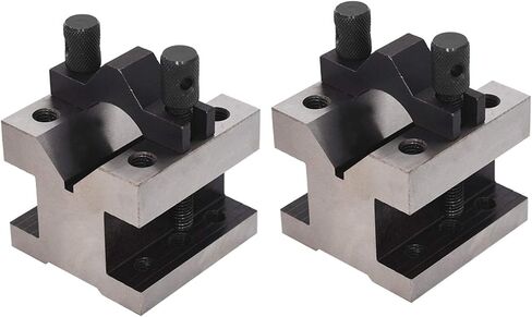 Findmall V Block مع مجموعة المشبك الفولاذ الصلب 90 درجة زاوية الدقة V Block Set 1-5 / 8 x 1-1 / 4 x 1-1 / 4 أداة ميكانيكية متعددة الاستخدام مع علبة خشبية in Kuwait