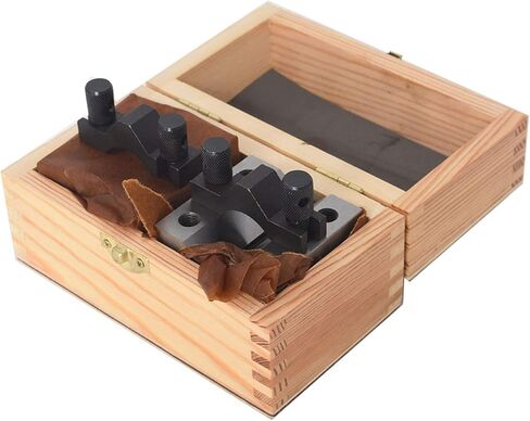Findmall V Block مع مجموعة المشبك الفولاذ الصلب 90 درجة زاوية الدقة V Block Set 1-5 / 8 x 1-1 / 4 x 1-1 / 4 أداة ميكانيكية متعددة الاستخدام مع علبة خشبية in Kuwait