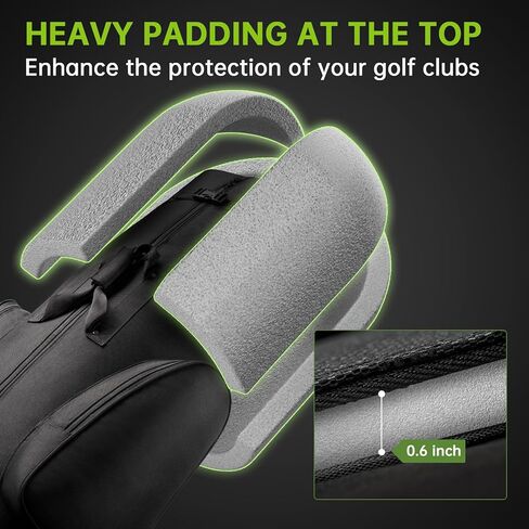 حقيبة سفر مبطنة لنادي الجولف مع عجلات، غطاء حقيبة أمتعة الجولف لشركات الطيران - أكسفورد مقاوم للاهتراء 1200D، طبقة طلاء مقاومة للماء، حجم عالمي in Kuwait