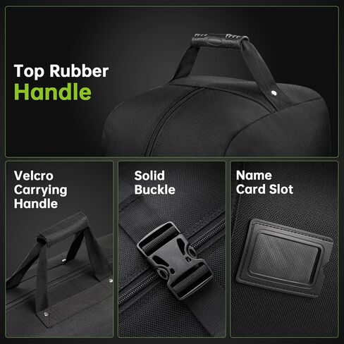 حقيبة سفر مبطنة لنادي الجولف مع عجلات، غطاء حقيبة أمتعة الجولف لشركات الطيران - أكسفورد مقاوم للاهتراء 1200D، طبقة طلاء مقاومة للماء، حجم عالمي in Kuwait