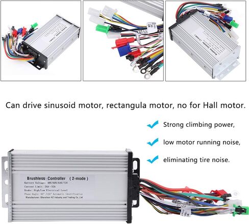 Alomejor Electric Bike Speed Brush Controller 48V 60V 64V 72V 1000W 1500W Brushless Controller for E Bike Speed Control in Saudi Arabia