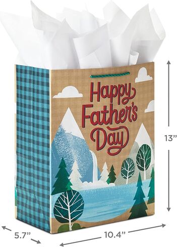 Hallmark 13" Large Mother's Day Gift Bag with Tissue Paper (Pastel Floral Stripe with Gold Accents) for Mom, Grandma, Nana, New Mothers in Saudi Arabia