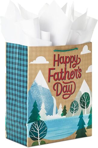 Hallmark 13" Large Mother's Day Gift Bag with Tissue Paper (Pastel Floral Stripe with Gold Accents) for Mom, Grandma, Nana, New Mothers in Saudi Arabia