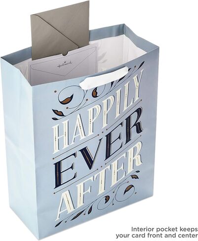 Hallmark 15" Extra Large Gift Bag with Tissue Paper (Happily Ever After) for Weddings, Engagements, Bridal Showers, Vow Renewals in Saudi Arabia