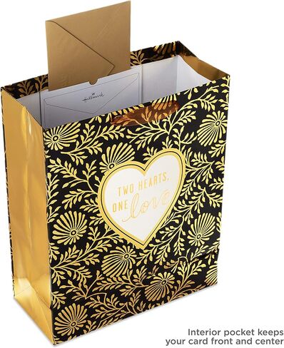 حقيبة هدايا كبيرة جدًا مقاس 15 بوصة من Hallmark مع مناديل ورقية (لسعادة دائمة) لحفلات الزفاف والخطوبة وحفلات الزفاف وتجديد النذور in Saudi Arabia