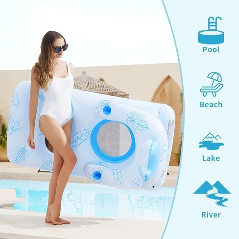 حمام سباحة قابل للنفخ يطفو للبالغين، BAIAI Tanning Pool Lounge يطفو مع حاملات أكواب كرسي حمام سباحة مائي يطفو مع مسند للرأس ومسند الظهر ومسند للقدمين ينفخ في الصيف على الشاطئ يطفو على الماء ألعاب رائعة لحفلات حمام السباحة in Kuwait