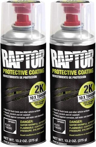 U-POL Raptor 2K Black Spray-On Truck Bedliner Aerosol 13.2 oz (2 Pack) in Kuwait