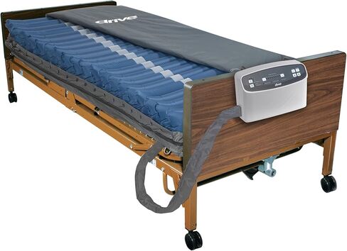 Drive Medical 14029 Med-Aire Low Air Loss Mattress Replacement System with Alternating Pressure, Blue, 84 Inch x 36 Inch in Kuwait