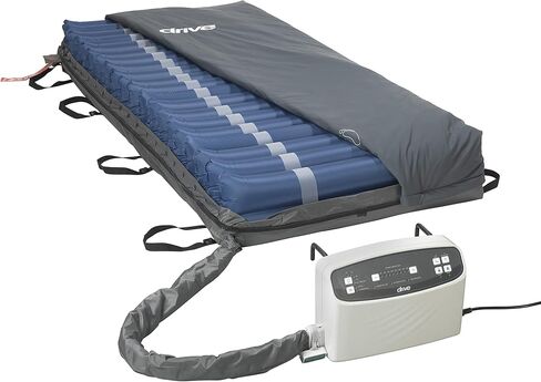 Drive Medical 14029 Med-Aire Low Air Loss Mattress Replacement System with Alternating Pressure, Blue, 84 Inch x 36 Inch in Kuwait