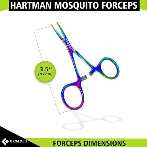 ملقط مرقئ البعوض مع طلاء تيتانيوم متعدد الألوان/قوس قزح - جودة ممتازة - كماشة تثبيت مرقأة مع فك مسنن - 3.5 بوصة (منحنية) in Kuwait