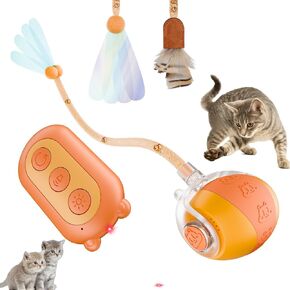 Interactive Cat Toys for indoor Cats,The 4rd Generation Agile Moving Cat Ball with 2 Elastic Mesh Tails,Automatic Kitten Toys for Bored Indoor Adult Cats,Motion Activate Cat Toys with search function in Kuwait