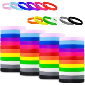 12 Pcs Color Silicone Wristbands Blank,Silicone Wristbands Colorful Rubber Bracelets for Women Men Gifts Teen Games Teams Party Favors in Saudi Arabia