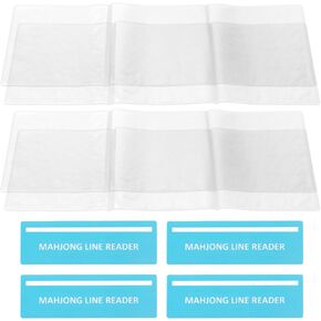 Boxob 4 PCS حماة بطاقة Mahjong و 4 PCS Line Binder Reader ، غطاء محول Tri-Fold Tri-Fold With With Clear Dide Marker Mah Jong Holder Case متوافق مع بطاقة كبيرة للاعبين للاعبين in Kuwait