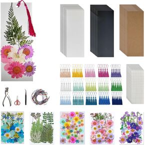 Bakayoyo 511 pcs DIY Dried Pressed Flowers Bookmark Making Kit, DIY Paper Book Mark Bulk Craft Supplies for Book Lovers,Reading Women, Classroom& Ideal Gifts for Teachers Students Friends in Saudi Arabia