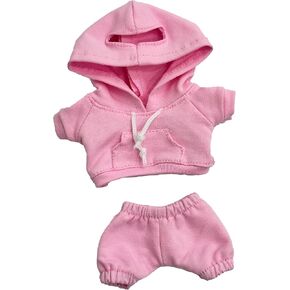 17cm Dolls Clothes Outfit Set for Doll - Casual Style Hoodies Clothing Set for Doll Dress Up, Pink Set in Saudi Arabia