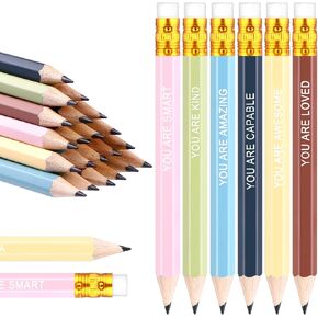 60Pcs Mini Pencils Bulk Inspirational Golf Pencils 4.1inch Short Woodden Pen-cils Boho Color Sharpened Pen-cils with Eraser for Kids Student Teacher Office Supplies in Kuwait