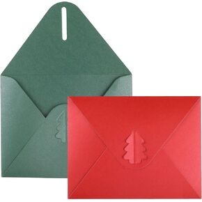 20 Pack 4x6 Envelopes, A4 Thick Paper Envelopes with Xmas Tree Clasp, Invitation Envelopes for Holiday Party (Christmas Red/Green) in Kuwait