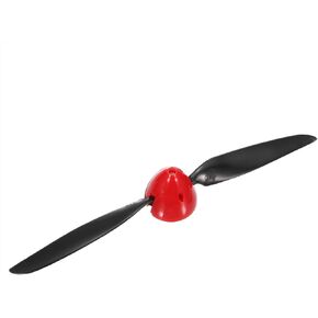 MECCANIXITY 11x6 Inch RC Plane Propeller, RC Folding Propellers Spinner Size D45xH41mm 2.3mm Motor Shaft Dia 2-Vane with Nylon Plastic Spinner for Airplane Helicopter(Black Red) in Kuwait
