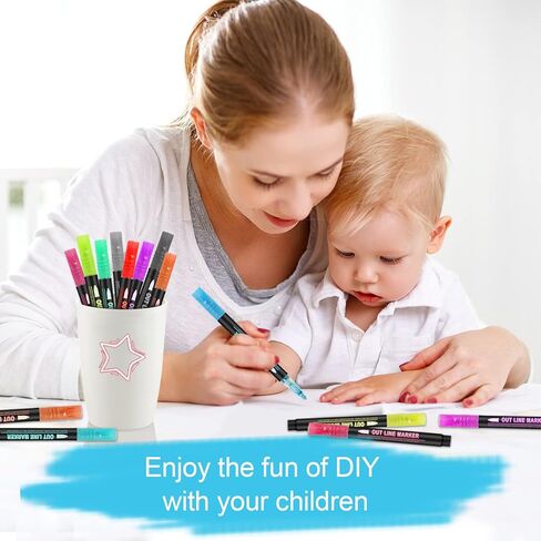 Super Squiggles Shimmer 36 لون علامات معدنية ذاتية اللون - رسم للأطفال ، بطاقة تهنئة عيد ميلاد ، مصنوعات فنية DIY in Kuwait