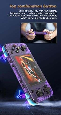 R36H Portable Handheld Video Game Console with 20,000 Plus Games Retro Video Games with Simulators for NES, GBA, MD, SFC, MAME, PSP, PS1, GB, NDS, N64 and CPS (Transparent Green) in Kuwait