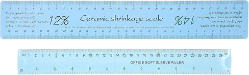 2 Pcs Ceramic Shrinkage Scale Ruler, Clay Sculpture Ceramic Measuring Rulers Pottery Tool with Standard Ruler for Carving Shaping Clay Sculpture Modeling in Saudi Arabia