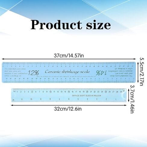 2 Pcs Ceramic Shrinkage Scale Ruler, Clay Sculpture Ceramic Measuring Rulers Pottery Tool with Standard Ruler for Carving Shaping Clay Sculpture Modeling in Saudi Arabia