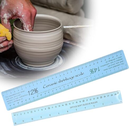 2 Pcs Ceramic Shrinkage Scale Ruler, Clay Sculpture Ceramic Measuring Rulers Pottery Tool with Standard Ruler for Carving Shaping Clay Sculpture Modeling in Saudi Arabia