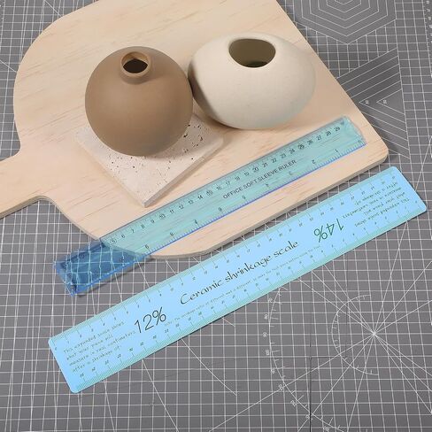 2 Pcs Ceramic Shrinkage Scale Ruler, Clay Sculpture Ceramic Measuring Rulers Pottery Tool with Standard Ruler for Carving Shaping Clay Sculpture Modeling in Saudi Arabia