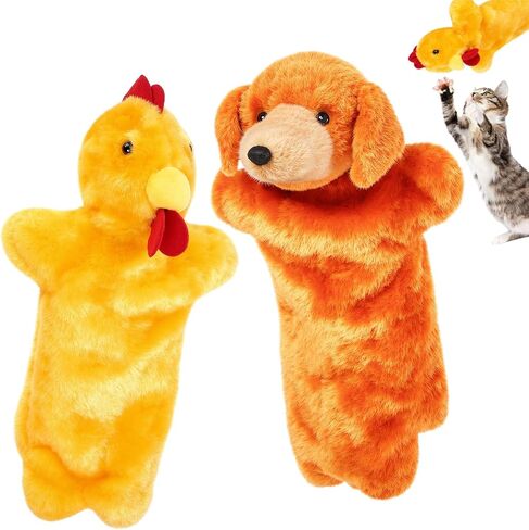 Sosation 2 PCS Cat Wrestling Toy Glove Puppet 15.75 قفازًا كبيرًا للدمى المتصارع من أجل المتعة ، واللعب ، ودمية قفرة قاسية ناعمة للتمرينات الداخلية والتحفيز العقلي هدية لعبة هدية. in Saudi Arabia