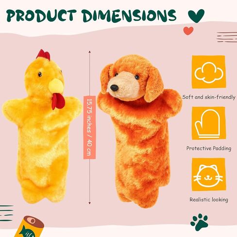 Sosation 2 PCS Cat Wrestling Toy Glove Puppet 15.75 قفازًا كبيرًا للدمى المتصارع من أجل المتعة ، واللعب ، ودمية قفرة قاسية ناعمة للتمرينات الداخلية والتحفيز العقلي هدية لعبة هدية. in Saudi Arabia