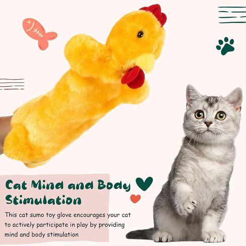 Sosation 2 PCS Cat Wrestling Toy Glove Puppet 15.75 قفازًا كبيرًا للدمى المتصارع من أجل المتعة ، واللعب ، ودمية قفرة قاسية ناعمة للتمرينات الداخلية والتحفيز العقلي هدية لعبة هدية. in Saudi Arabia