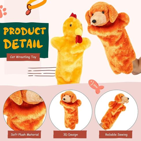 Sosation 2 PCS Cat Wrestling Toy Glove Puppet 15.75 قفازًا كبيرًا للدمى المتصارع من أجل المتعة ، واللعب ، ودمية قفرة قاسية ناعمة للتمرينات الداخلية والتحفيز العقلي هدية لعبة هدية. in Saudi Arabia