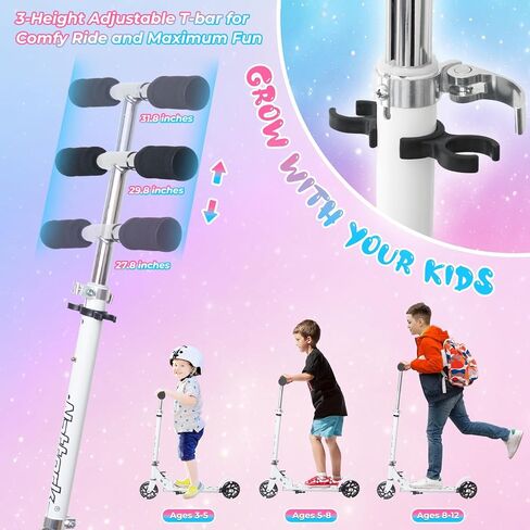 Nattork Scooter for Kids 8-12 ، المراهقون والبالغين-قابلة للطي قابلة للطي قابلة للطي مع عجلات كبيرة قوية لركوب سلس ، وحبوب خفيفة ، ومضادة للانتشار للبنين والبنات in Kuwait