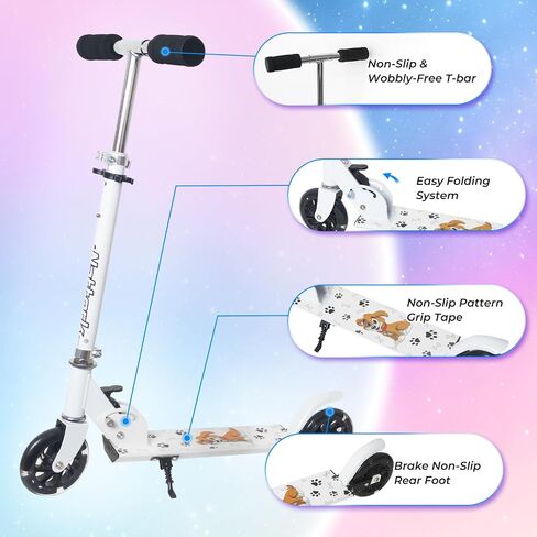 Nattork Scooter for Kids 8-12 ، المراهقون والبالغين-قابلة للطي قابلة للطي قابلة للطي مع عجلات كبيرة قوية لركوب سلس ، وحبوب خفيفة ، ومضادة للانتشار للبنين والبنات in Kuwait