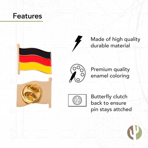 Germany Lapel PIn Country Enamel with United States USA Souvenir Hat Men Women Patriotic German (Double Flag Pin) in Saudi Arabia