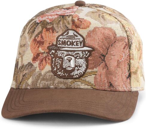 AMERICAN NEEDLE Smokey The Bear Only You Wyatt Adjustable Snapback Trucker Baseball Hat (23014A-SBEAR-BRN) in Kuwait