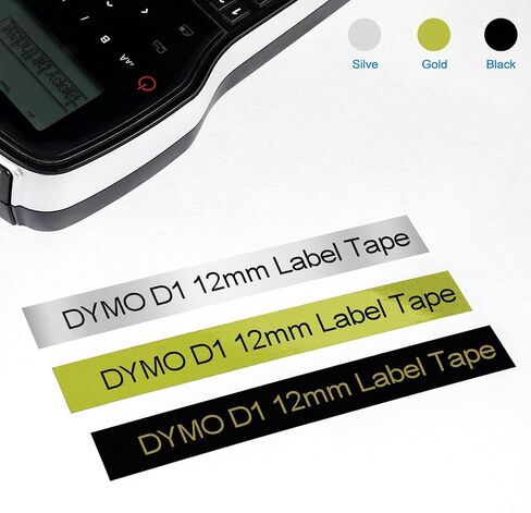BOYEEZON 3Pack Compatible for DYMO D1 12mm Label Tape 45022 45023 Black on Silver Gold 45024 Gold on Black Multicolor Tape Use for DYMO LabelManager 100 120P 150 160 200 210D, 1/2"(12mm) x 23'(Feet) in Saudi Arabia