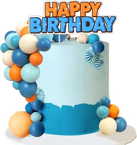 Balls Cake Toppers Blue Orange Birthday Cake Decorations for Baby Shower Birthday Cake Decorating (blue dog) in Saudi Arabia
