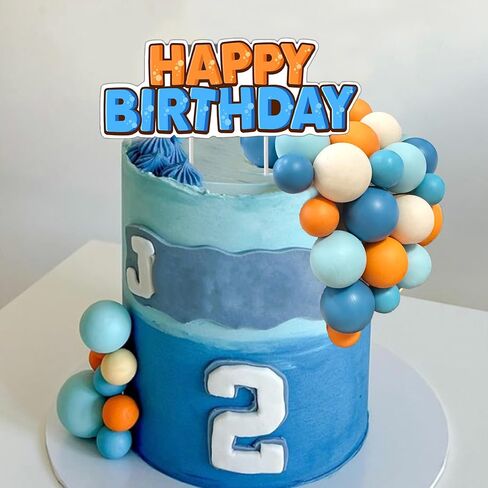 Balls Cake Toppers Blue Orange Birthday Cake Decorations for Baby Shower Birthday Cake Decorating (blue dog) in Saudi Arabia