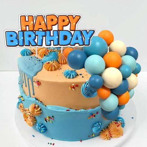 Balls Cake Toppers Blue Orange Birthday Cake Decorations for Baby Shower Birthday Cake Decorating (blue dog) in Saudi Arabia