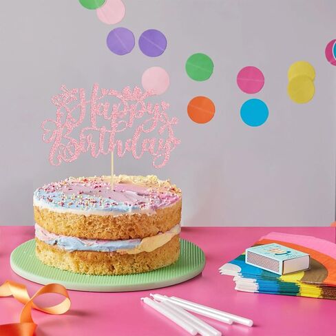 Gyufise 1pcs القوس كعكة عيد ميلاد سعيد Topper Glitit in Kuwait