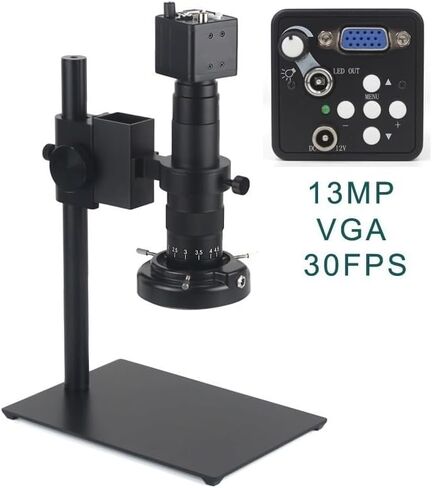 Microscope Kit 13MP VGA Industrial Digital Video Microscope Camera 180X Zoom C-Mount Lens Microscope Lens Adapters in Saudi Arabia