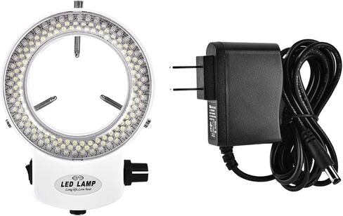 AUNMAS Light Microscope LED Light, Adjustable 144 LED Camera Lamp for Lab Stereo Microscopes Camera Mini Lathe (White) in Saudi Arabia
