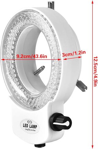 AUNMAS Light Microscope LED Light, Adjustable 144 LED Camera Lamp for Lab Stereo Microscopes Camera Mini Lathe (White) in Saudi Arabia